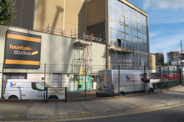 In page image Fountain Studios HVAC installation underway